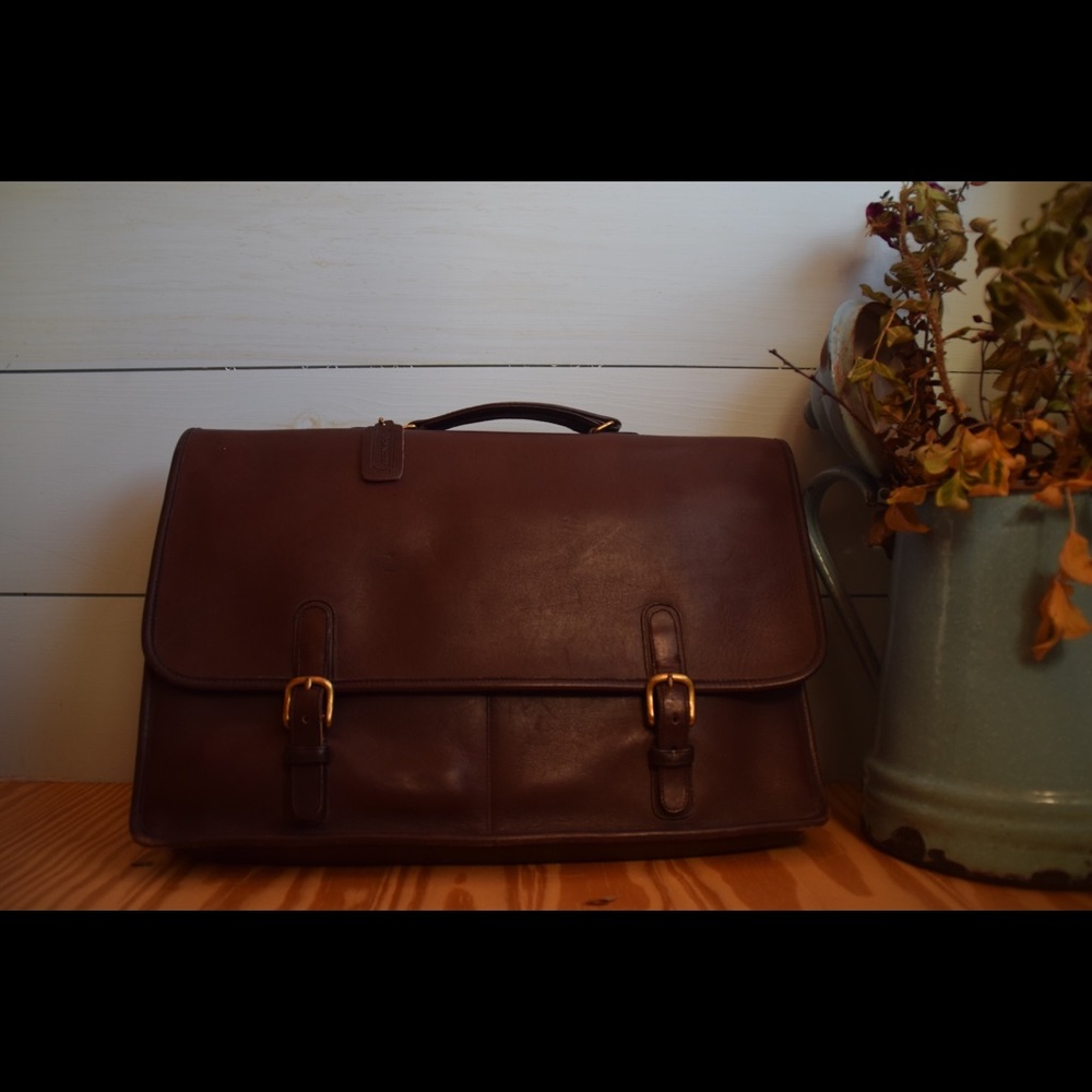 Vintage Leather Coach Briefcase
